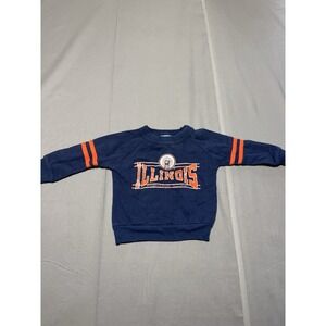 Vintage NCAA Fighting Illini Sweatshirt SPELLOUT Logo Crewneck Kids 12M